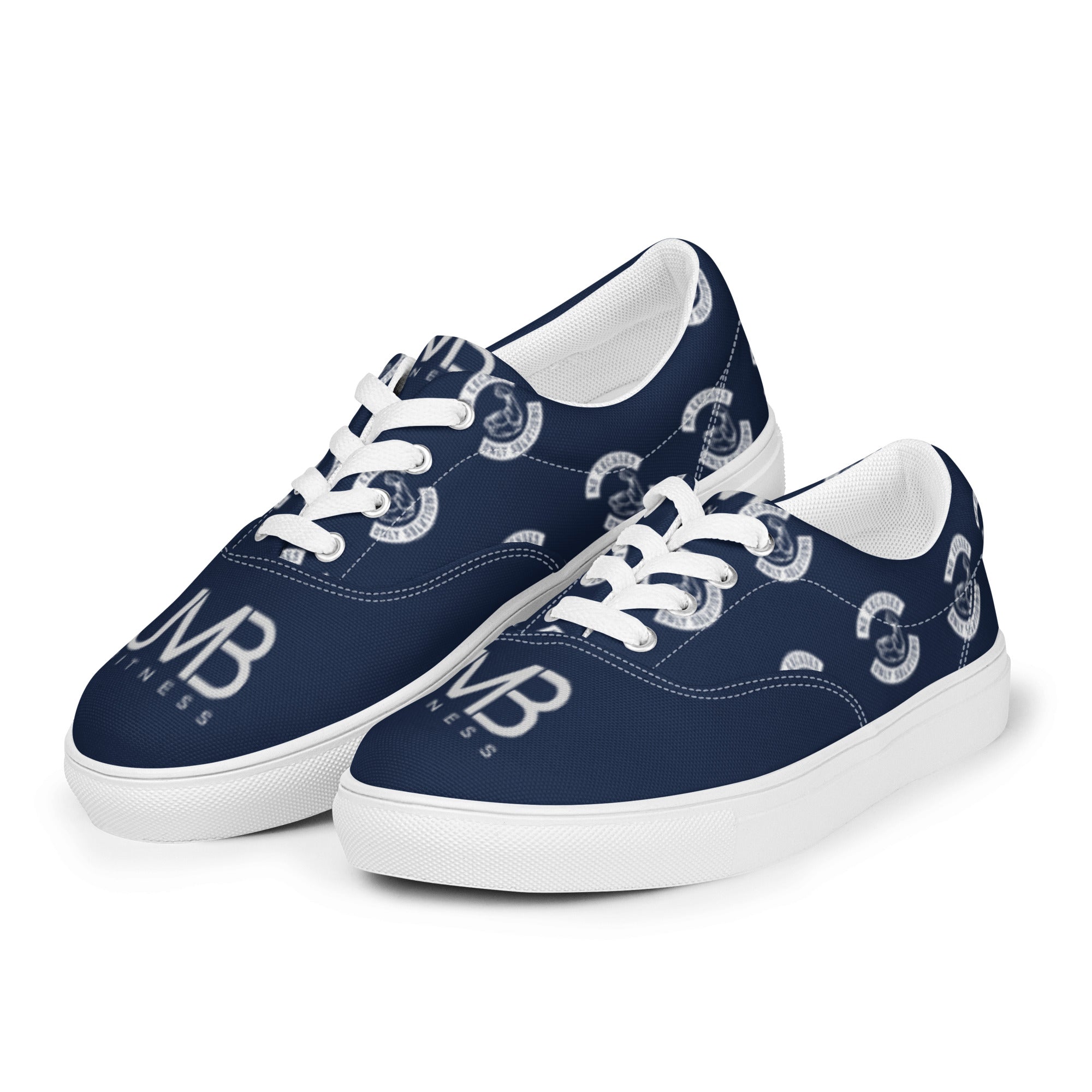 "Navy Blue" Men’s lace-up canvas shoes